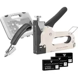 STAHLWERK Handtacker Set mit Tacker Klammerentferner + 1500 Klammern und Nägel
