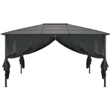 vidaXL Gartenpavillon 3 x 4 m inkl. Seitenteile schwarz