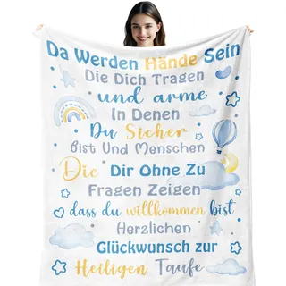 Vegas Taufe Geschenk, Taufgeschenke Jungen, Taufgeschenke für Mädchen, Taufgeschenk, Geschenke zur Taufe, Geschenk Taufe Junge Mädchen, Baby Geschenk, Taufe Deko Decke 130X100CM
