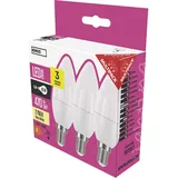 EMOS LED-Lampe Kerze 6W, Ersatz für 40W Glühbirne, E14 Sockel, Helligkeit 470 lm, Warmweiß 2700K, 30000 Stunden Leuchtdauer, CRI min. 80, 250° Abstrahlwinkel, ZQ3220.3