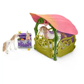 Schleich Bayala Glitzerndes Blütenhaus mit Einhörnern, See und Stall 42445