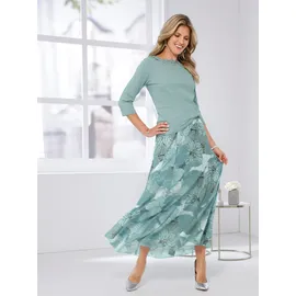Classic Basics A-Linien-Rock Damen Floral Blau/Mint 21