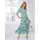Classic Basics A-Linien-Rock Damen Floral Blau/Mint 21