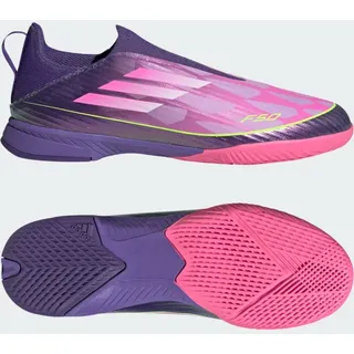 Adidas F50 League Laceless Indoor Fußballschuhe für Kinder Purple/Cloud White/Lucid Lemon - 28