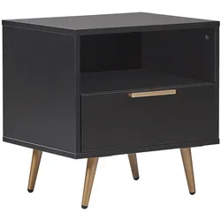 Nachttisch mit 1 Schublade INDIO Schwarz