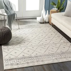 Teppich LIVABLISS "LIMA", weiß, B:140cm H:9mm L:200cm, Kunstfaser, Teppiche, Berber, Ethnisch Boho Kurzflor Wohnzimmerteppich, Schlafzimmer