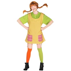 Maskworld Kostüm Pippi Langstrumpf Kostüm, Original Pippi Langstrumpf Kostüm für Erwachsene gelb S