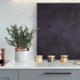 Relaxdays Vorratsgläser mit Bambusdeckel, 3er Set, eckige Vorratsdosen aus Glas, 600 ml, luftdicht, transparent/natur