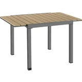 Tectake Inca Gartentisch 80–120 x 80 x 74 cm Braun/Schwarz
