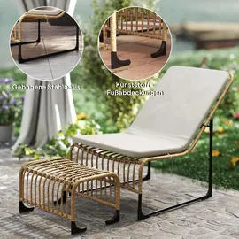 Outsunny Rattan Relaxsessel 93 x 93 x 80 cm weiß 1 St.
