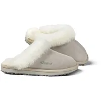 Fellhof Lammfell Pantoffeln Damen PRIMO, kuschelige Lammfellpantoffeln für Frauen, Winter & Sommer Hausschuhe aus echtem Lammfell, hellgrau Gr. 39 - 39 EU