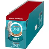 Nassfutter PURINA ONE ADULT Katzenfutter mit Rind in Sauce 26x85g