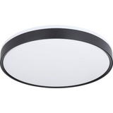 GLOBO Deckenleuchte Deckenlampe Esszimmerleuchte Wohnzimmer mit Fernbedienung und Backlight cct, Metall schwarz weiß opal, 1x led 18 Watt 1100