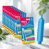 Interdentalbürste BLAU- MARA EXPERT | 0,6 mm ISO 3 Mittel | 8 Interdentalbürsten | Biokunststoff | Bürsten für Zahnzwischenräume | Mit Minz Geschmack - Chlorhexidin - Fluorid