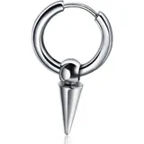 FIRETTI Single-Creole FIRETTI "Schmuck Geschenk Ohrschmuck einzeln Kegel", silber (edelstahlfarben), Ohrringe, Damen, 17,1mm, Edelstahl, Einhänger abnehmbar