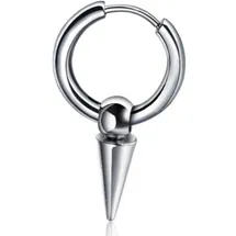 FIRETTI Single-Creole FIRETTI "Schmuck Geschenk Ohrschmuck einzeln Kegel", silber (edelstahlfarben), Ohrringe, Damen, 17,1mm, Edelstahl, Einhänger abnehmbar