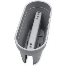 Spetebo Balkon Geländer Blumenkasten oval 60 x 20 x 20 cm Grau