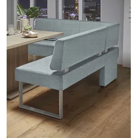 Home Affaire Eckbank HOME AFFAIRE "Rab", blau (hellblau (fantasy 8214), silberfarben), B:200cm H:88cm T:160cm, Polyester, Sitzbänke, Eckbank, in 2 Breiten (180 oder 200 cm), Bezug in verschiedenen Qualitäten