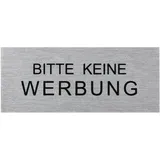 PRO PLUS Hinweisschild Aluminium Bitte keine Werbung 6 x 2,5 cm