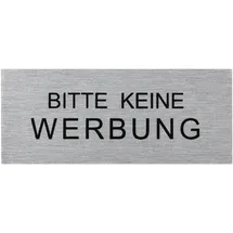 PRO PLUS Hinweisschild Aluminium Bitte keine Werbung 6 x 2,5 cm