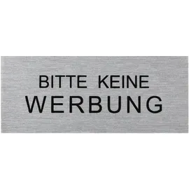 PRO PLUS Hinweisschild Aluminium Bitte keine Werbung 6 x 2,5 cm