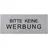 PRO PLUS Hinweisschild Aluminium Bitte keine Werbung 6 x 2,5 cm