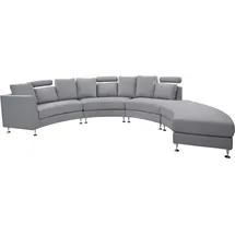 Beliani Sofa 7-Sitzer ROTUNDE Stoff Hellgrau