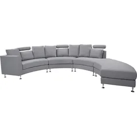 Beliani Sofa 7-Sitzer ROTUNDE Stoff Hellgrau