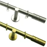 GARDINIA Gardinenstangen Set Zylinder 1-läufig  Ø 20 mm 200 cm edelstahl-optik