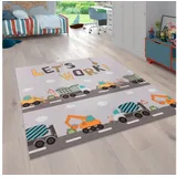 Paco Home Kinderteppich »Bino 578«, rechteckig, 4 mm Höhe, Spielteppich, Motiv Autos & Baustelle, Kinderzimmer grau