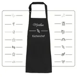 my STITCHERY Kochschürze Kinder personalisiert mit Motiv & Wunschtext bestickt - Individuell personalisierte Kinderschürze wasserfest als besonderes Geschenk (Schwarz) - Einheitsgröße