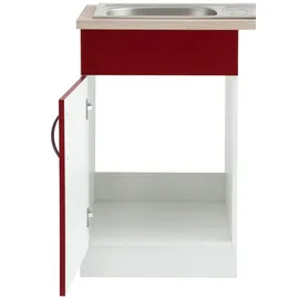 WIHO KÜCHEN Spülenschrank »Flexi«, Breite 50 cm rot