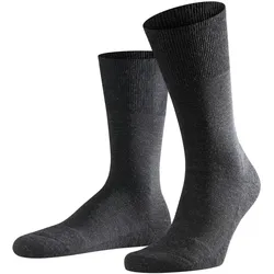 FALKE Herren Socken - Airport Plus, Kurzstrumpf, Freizeit- und Business-Socken, Unifarben Anthrazit 45-46
