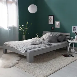 Homestyle4u Holzbett 180 x 200 cm Grau
