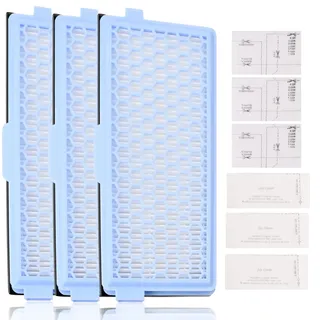 HEPA Filter für Miele, 3 Motorfilter 3 Air Clean Filter, staubsauger filter aktivkohle hepa airclean staubsauger filter für Allergiker gegen Feinstaub und Gerüche Compact C1 C2 Complete C2 C3 S-Serie