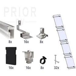 Prior PV Schrägdach-Montageset 4x1 Solarmodul