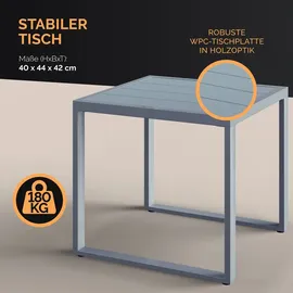 CASARIA CASARIA® Polyrattan Gartenmöbel WPC Tisch 160kg Belastbarkeit Verstellbar Terrasse Balkon Möbel Lounge Grau