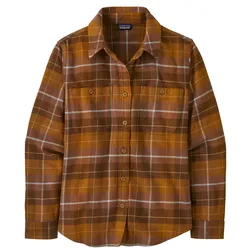 Patagonia Damen Fjord Flannel Shirt, M - Happy Camper: Shelter Brown