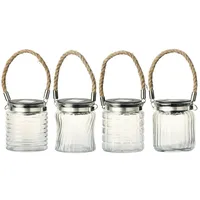 Kaemingk LED Solar Laterne Glas 7,5x9cm 1 Stk sort. Transparent/Warmweiß