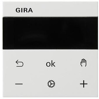Gira System 3000 Raumtemperaturregler Display Reinweiß glänzend, Wandthermostat (5393 03)