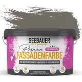 SEEBAUER diy Silikonharz-Fassadenfarbe Grau 2,5L für Außen (No. 200 Smooth Grey) Selbstreinigende Fassadenfarbe mit Lotuseffekt - Geeignet für Putz, Mauerwerk und Beton