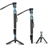 Sirui P-424FS Kohlefaser-Kamera-Einbeinstativ-Kit, 168,4cm Hochleistungs-Profi-Video-Einbeinstativ mit VA-5 Fluid-Video-Kopf, Stativfuß, Flip Locks für DSLR-Kamera