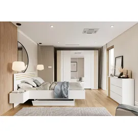 Home Affaire Kommode Calera mit Drehtür, 3 Schubladen 125 x 80 x 35 cm Weiß