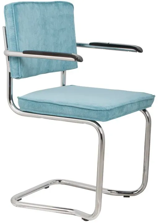 2er-Set Zuiver Freischwinger Ridge Rib Klink Stoff Blau Blue