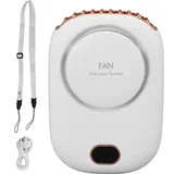 Tragbarer, Per Usb Aufladbarer Nackenventilator, 3 Leise Geschwindigkeitsstufen, Verstellbarer Gurt, Kleiner Weißer Persönlicher Ventilator