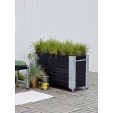 Plus Blumenkasten Cubic mit Räder Druckimprägniert RAL 9005 Schwarz