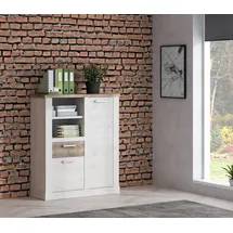 Forte Duro 109,8 x 128,3 x 41,3 cm pinie weiß/eiche antik