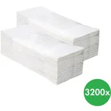 Gefaltete Papierhandtücher, zweilagig, 3200 Stück, weiß