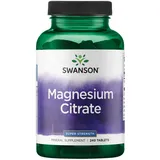 Swanson Magnesium Citrate, mit 112,5mg Magnesium pro Tablette, 240 vegane Tabletten, hochdosiert, Laborgeprüft, Sojafrei, Glutenfrei, Ohne Gentechnik