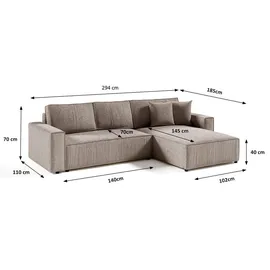 petits-meubles ECKSOFA Isaac 4 Sitzplätze Taupe